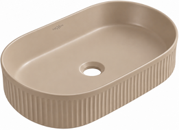 Mexen Grovo umywalka nablatowa ryflowana 49 x 31 cm, cappuccino mat - 22304964