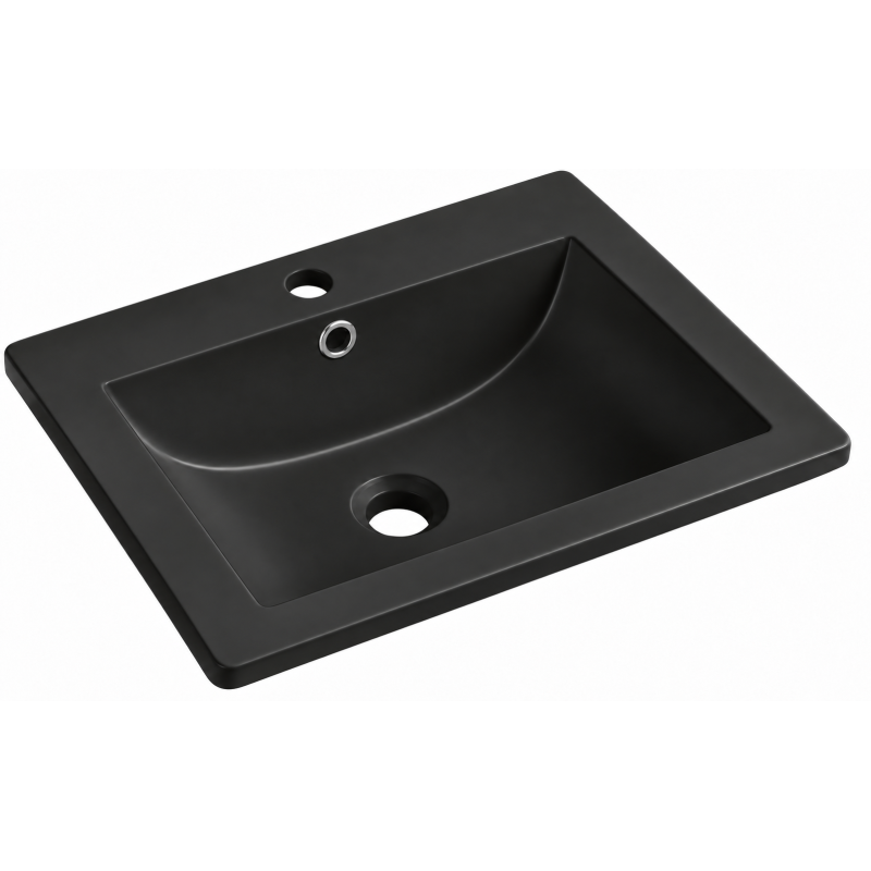 Mexen Lora umywalka wpuszczana w blat 53 x 46 cm, czarna mat - 25365385