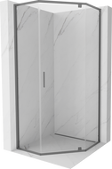 Mexen Exo-R kabina prysznicowa pięciokątna uchylna 90 x 90 cm, transparent, gun metal - 812-090-090-95-00