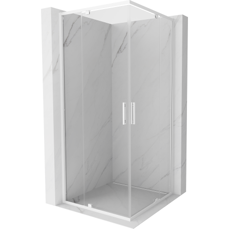 Mexen Exo-R Duo kabina prysznicowa kwadratowa uchylna 80 x 80 cm, transparent, biała - 8110-080-080-20-00