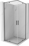 Mexen Exo-R Duo kabina prysznicowa kwadratowa uchylna 80 x 80 cm, transparent, gun metal - 8110-080-080-95-00