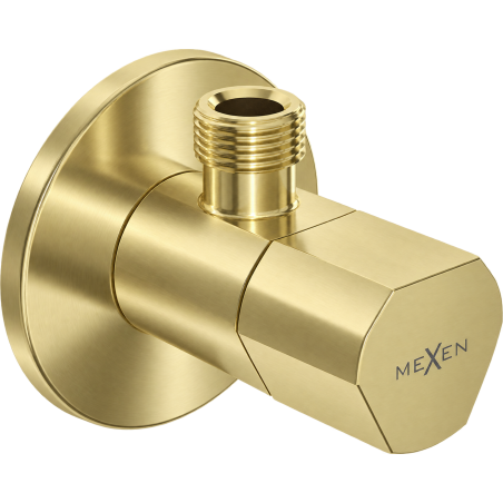 Mexen T zawór kątowy do baterii 1/2"x3/8", złoty szczotkowany - 79973-55