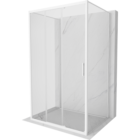 Mexen Exo-3S 3S kabina prysznicowa 3-ścienna rozsuwana 95 x 90 cm, transparent, biała - 8153-095-090-20-00-3S