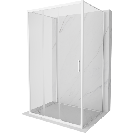 Mexen Exo-3S 3S kabina prysznicowa 3-ścienna rozsuwana 80 x 95 cm, transparent, biała - 8153-080-095-20-00-3S