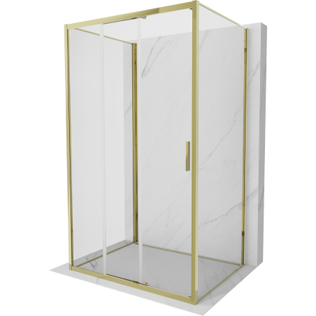 Mexen Exo-3S 3S kabina prysznicowa 3-ścienna rozsuwana 95 x 80 cm, transparent, złota - 8153-095-080-50-00-3S