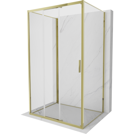 Mexen Exo-3S 3S kabina prysznicowa 3-ścienna rozsuwana 100 x 90 cm, transparent, złota - 8153-100-090-50-00-3S