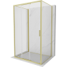 Mexen Exo-3S 3S kabina prysznicowa 3-ścienna rozsuwana 100 x 80 cm, transparent, złota szczotkowana - 8153-100-080-55-00-3S