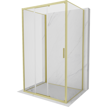 Mexen Exo-3S 3S kabina prysznicowa 3-ścienna rozsuwana 90 x 85 cm, transparent, złota szczotkowana - 8153-090-085-55-00-3S
