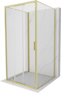 Mexen Exo-3S 3S kabina prysznicowa 3-ścienna rozsuwana 90 x 90 cm, transparent, złota szczotkowana - 8153-090-090-55-00-3S