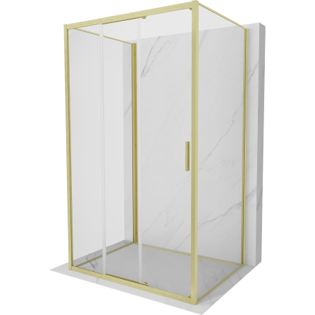 Mexen Exo-3S 3S kabina prysznicowa 3-ścienna rozsuwana 80 x 95 cm, transparent, złota szczotkowana - 8153-080-095-55-00-3S