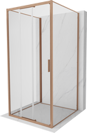 Mexen Exo-3S 3S kabina prysznicowa 3-ścienna rozsuwana 85 x 85 cm, transparent, miedź szczotkowana - 8153-085-085-65-00-3S
