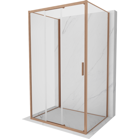 Mexen Exo-3S 3S kabina prysznicowa 3-ścienna rozsuwana 100 x 85 cm, transparent, miedź szczotkowana - 8153-100-085-65-00-3S