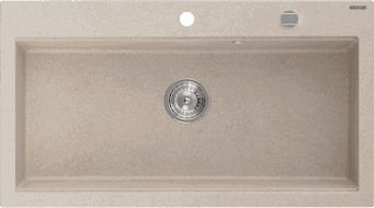Mexen Slido zlewozmywak granitowy 1-komorowy 900 x 500 mm, piaskowy, syfon chrom - 6528901005-29
