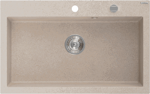 Mexen Elix zlewozmywak granitowy 1-komorowy 800 x 500 mm, piaskowy, syfon chrom - 6527801005-29