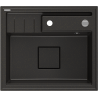 Mexen Agier zlewozmywak granitowy 1-komorowy z deską 600 x 520 mm, czarny/złoty metalik, syfon chrom - 6524601000-75