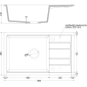 Mexen Lithos zlewozmywak granitowy 1-komorowy z ociekaczem i deską 800 x 495 mm, czarny/srebrny metalik, syfon chrom