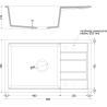 Mexen Lithos zlewozmywak granitowy 1-komorowy z ociekaczem i deską 800 x 495 mm, czarny/złoty metalik, syfon chrom