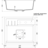 Mexen Agier zlewozmywak granitowy 1-komorowy z deską 600 x 520 mm, biały, syfon chrom - 6524601000-20
