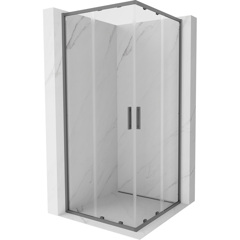 Mexen Exo-S Duo kabina prysznicowa kwadratowa rozsuwana 70 x 70 cm, transparent, gun metal - 8111-070-070-95-00