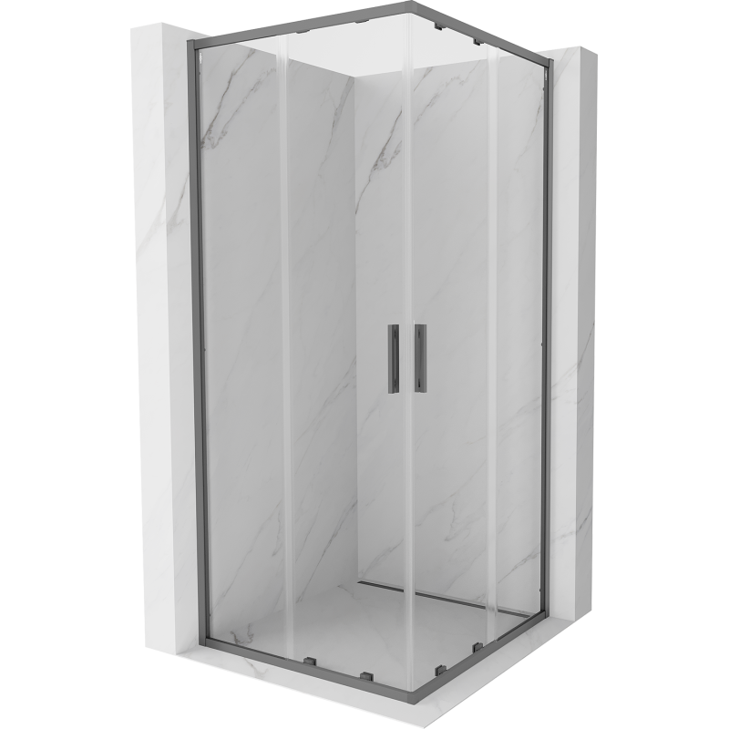 Mexen Exo-S Duo kabina prysznicowa kwadratowa rozsuwana 85 x 85 cm, transparent, gun metal - 8111-085-085-95-00