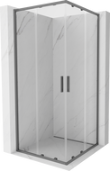 Mexen Exo-S Duo kabina prysznicowa kwadratowa rozsuwana 90 x 90 cm, transparent, gun metal - 8111-090-090-95-00