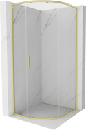 Mexen Exo-S kabina prysznicowa półokrągła rozsuwana 80 x 80 cm, transparent, złota szczotkowana - 8131-080-080-55-00