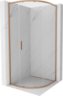 Mexen Exo-S kabina prysznicowa półokrągła rozsuwana 70 x 70 cm, transparent, miedź szczotkowana - 8131-070-070-65-00