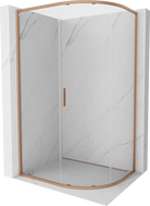Mexen Exo-S kabina prysznicowa półokrągła rozsuwana 120 x 90 cm, transparent, miedź szczotkowana - 8131-120-090-65-00