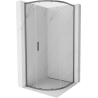 Mexen Exo-S kabina prysznicowa półokrągła rozsuwana 80 x 80 cm, transparent, gun metal - 8131-080-080-95-00