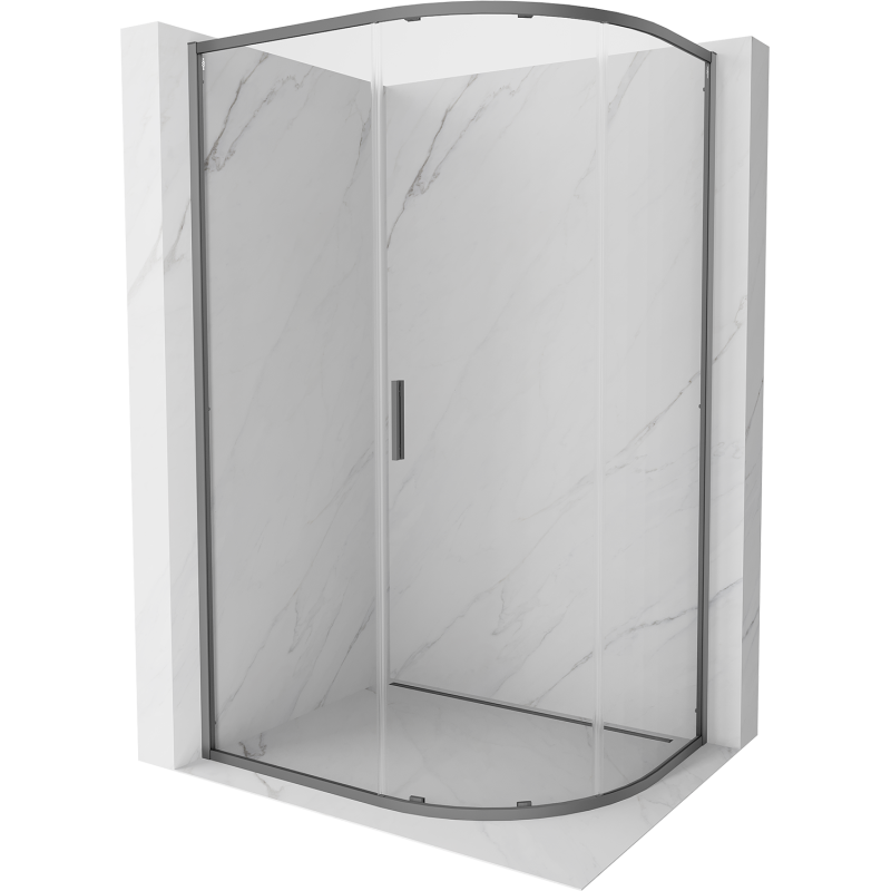 Mexen Exo-S kabina prysznicowa półokrągła rozsuwana 120 x 80 cm, transparent, gun metal - 8131-120-080-95-00