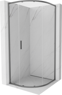 Mexen Exo-S kabina prysznicowa półokrągła rozsuwana 90 x 90 cm, transparent, gun metal - 8131-090-090-95-00