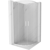 Mexen Exo-S Duo kabina prysznicowa półokrągła rozsuwana 80 x 80 cm, transparent, biała - 8132-080-080-20-00