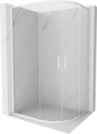 Mexen Exo-S Duo kabina prysznicowa półokrągła rozsuwana 120 x 80 cm, transparent, biała - 8132-120-080-20-00