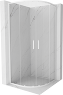 Mexen Exo-S Duo kabina prysznicowa półokrągła rozsuwana 90 x 90 cm, transparent, biała - 8132-090-090-20-00