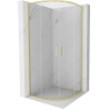 Mexen Exo-S Duo kabina prysznicowa półokrągła rozsuwana 80 x 80 cm, transparent, złota szczotkowana - 8132-080-080-55-00