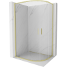 Mexen Exo-S Duo kabina prysznicowa półokrągła rozsuwana 90 x 80 cm, transparent, złota szczotkowana - 8132-090-080-55-00