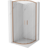 Mexen Exo-S Duo kabina prysznicowa półokrągła rozsuwana 80 x 80 cm, transparent, miedź szczotkowana - 8132-080-080-65-00