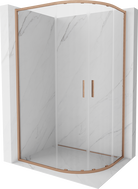 Mexen Exo-S Duo kabina prysznicowa półokrągła rozsuwana 120 x 80 cm, transparent, miedź szczotkowana - 8132-120-080-65-00