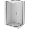 Mexen Exo-S Duo kabina prysznicowa półokrągła rozsuwana 90 x 80 cm, transparent, gun metal - 8132-090-080-95-00