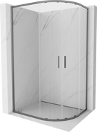 Mexen Exo-S Duo kabina prysznicowa półokrągła rozsuwana 100 x 80 cm, transparent, gun metal - 8132-100-080-95-00