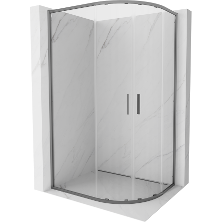 Mexen Exo-S Duo kabina prysznicowa półokrągła rozsuwana 120 x 80 cm, transparent, gun metal - 8132-120-080-95-00