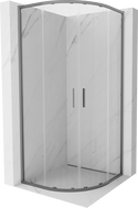 Mexen Exo-S Duo kabina prysznicowa półokrągła rozsuwana 90 x 90 cm, transparent, gun metal - 8132-090-090-95-00