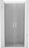 Mexen Exo-B Duo drzwi prysznicowe podwójne uchylne 90 cm, transparent, białe - 814-090-000-20-00