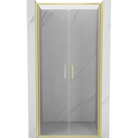 Mexen Exo-B Duo drzwi prysznicowe podwójne uchylne 80 cm, transparent, złote szczotkowane - 814-080-000-55-00