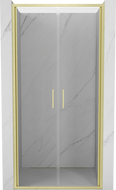 Mexen Exo-B Duo drzwi prysznicowe podwójne uchylne 120 cm, transparent, złote szczotkowane - 814-120-000-55-00