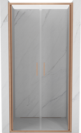 Mexen Exo-B Duo drzwi prysznicowe podwójne uchylne 120 cm, transparent, miedź szczotkowana - 814-120-000-65-00