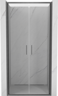 Mexen Exo-B Duo drzwi prysznicowe podwójne uchylne 120 cm, transparent, gun gray szczotkowany - 814-120-000-66-00