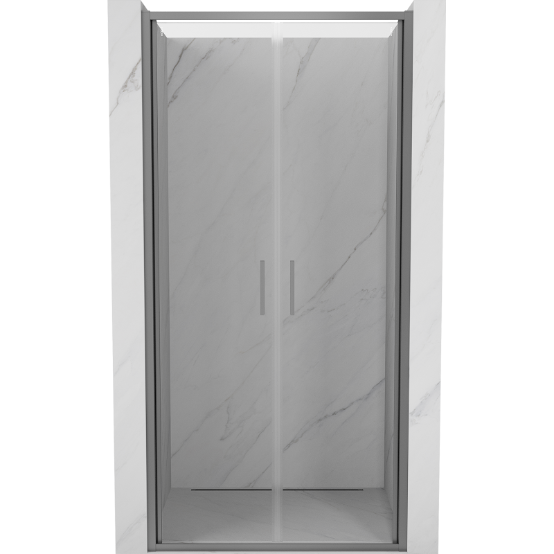 Mexen Exo-B Duo drzwi prysznicowe podwójne uchylne 90 cm, transparent, gun metal - 814-090-000-95-00