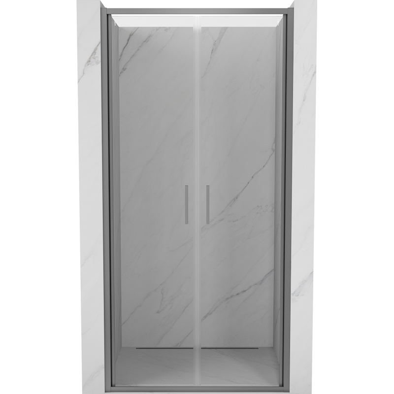 Mexen Exo-B Duo drzwi prysznicowe podwójne uchylne 100 cm, transparent, gun metal - 814-100-000-95-00