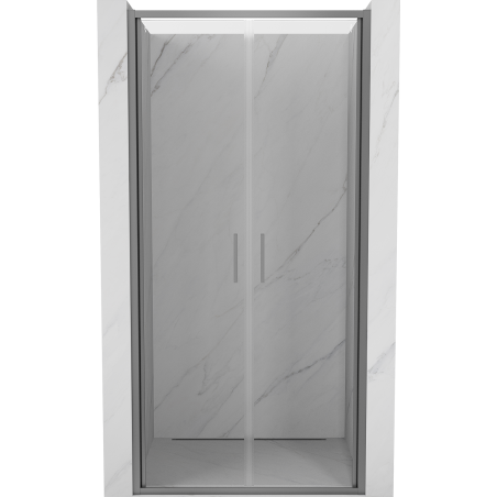 Mexen Exo-B Duo drzwi prysznicowe podwójne uchylne 100 cm, transparent, gun metal - 814-100-000-95-00